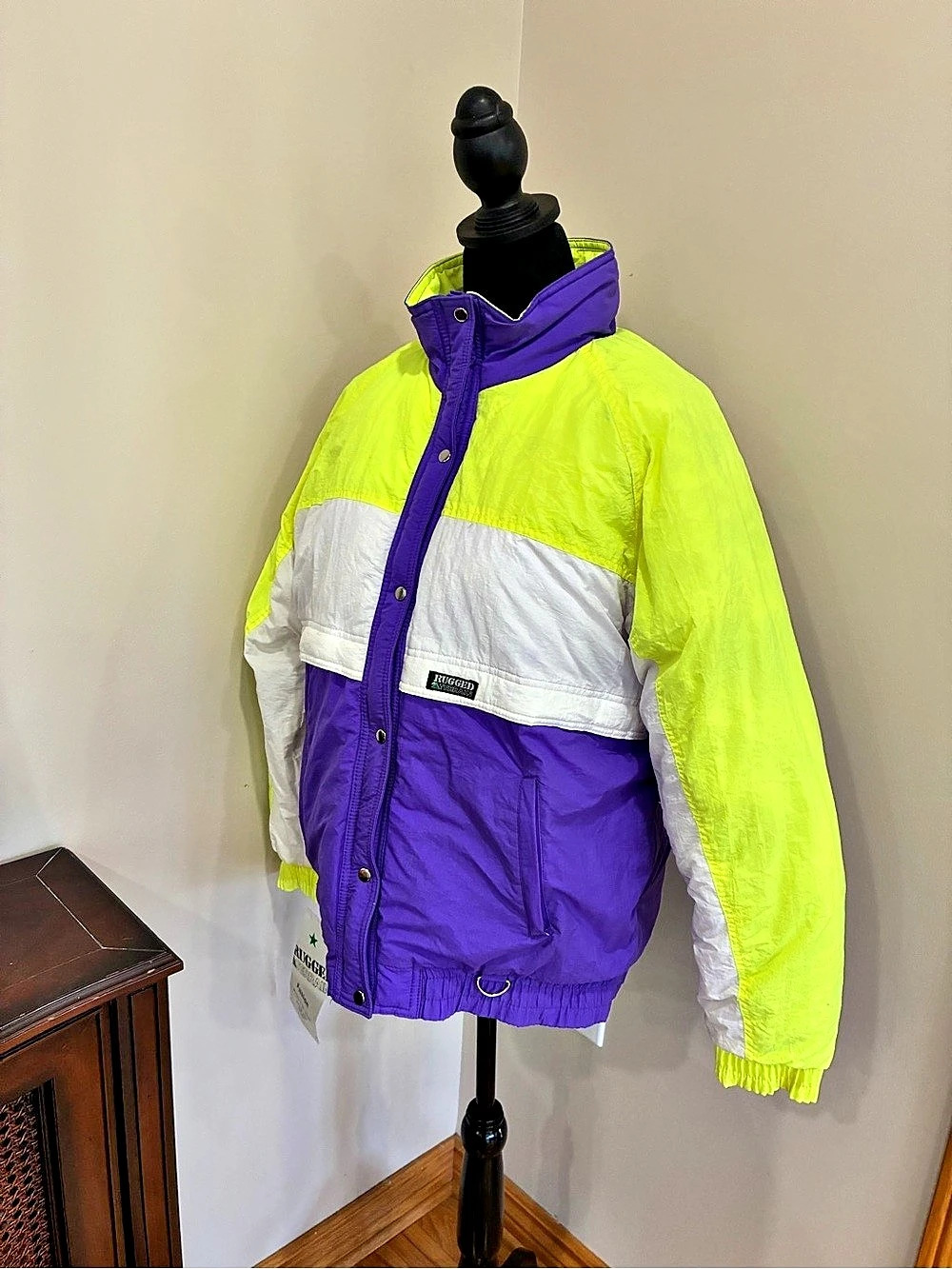 Vintage 90s Rugged Terrain Fusion Ski Jacket M NWT Neon Colourblock HBC